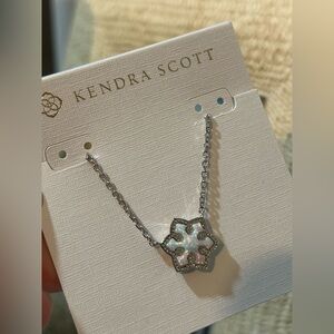 Kendra Scott Iridescent White Opal Flower Pendant Necklace